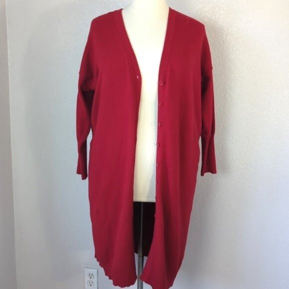 Torrid 2X Long V-Neck Cardigan Duster Sweater Dress - Picture 5 of 11